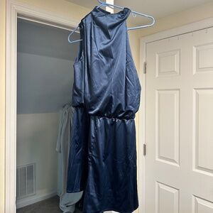 Cherley Navy Blue Satin Romper